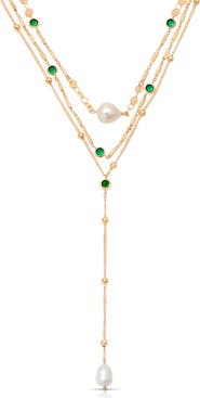 Ettika Forever Falling Freshwater Pearl Layered Y-Necklace