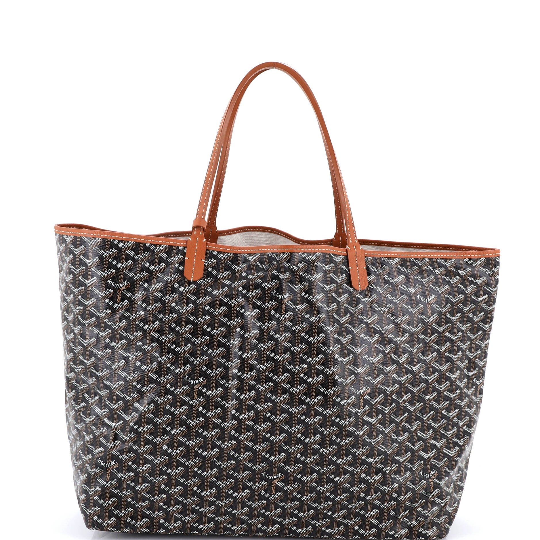 Pre-Owned Goyard Saint Louis Tote Coated Canvas GM, Main, color, Brown