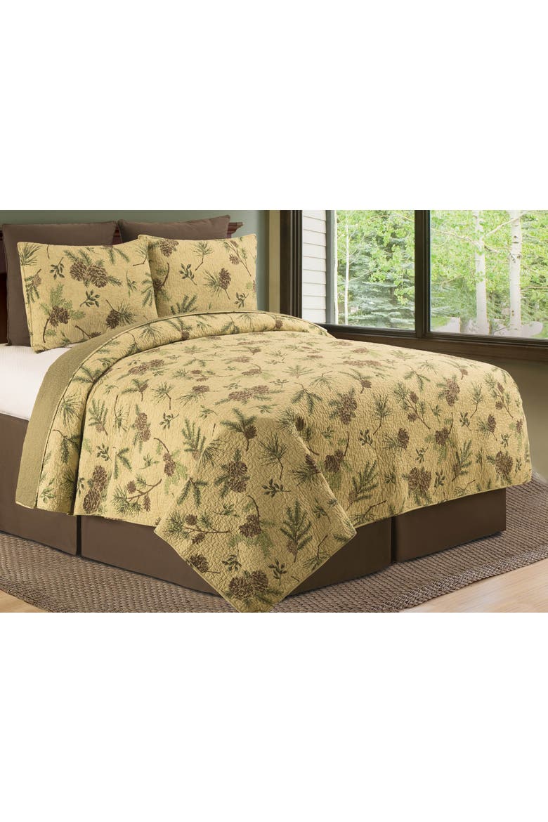 Woodland Retreat Cotton Quilt Set  - Reversible and Machine Washable, Alternate, color, Brown