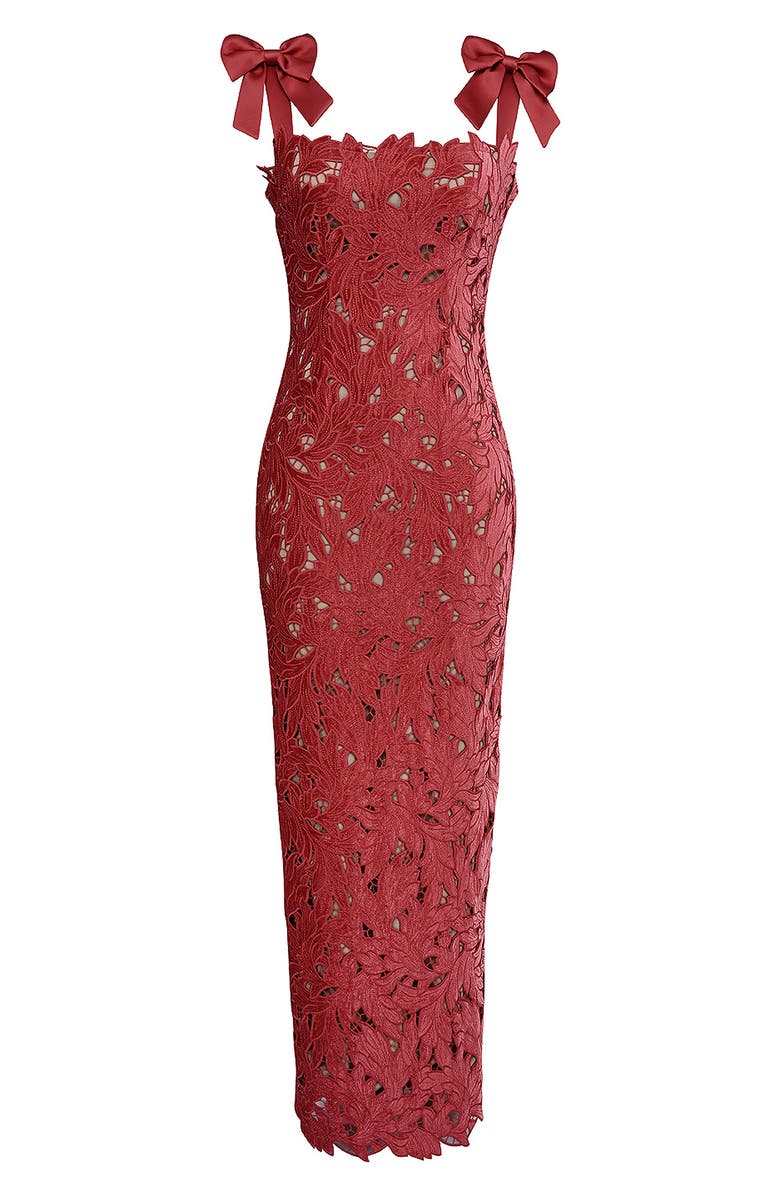 HOUSE OF CB Tiff Velvet Lace Dress, Alternate, color, Hauted Red