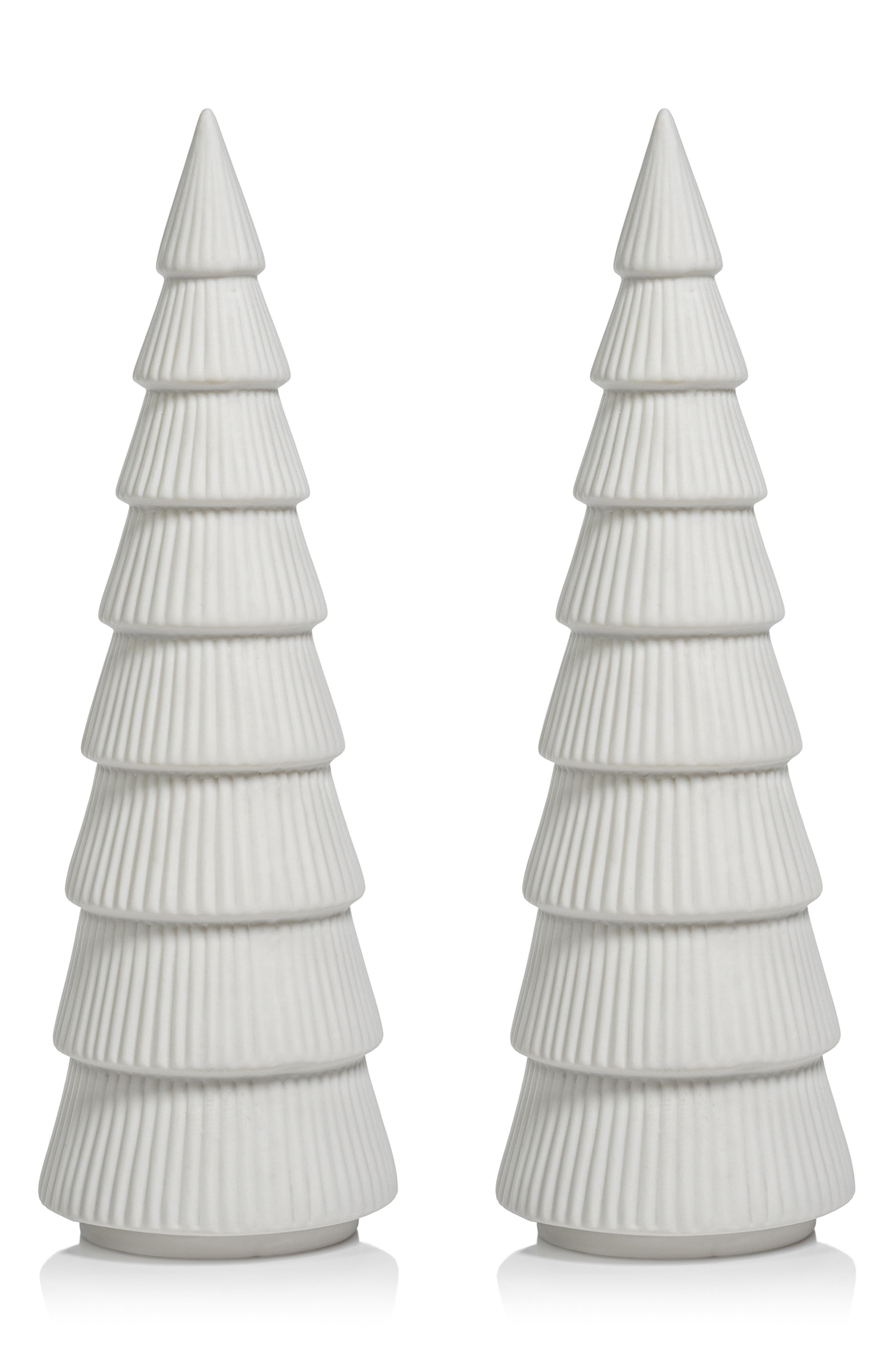 Zodax Matte Holiday Tree Sculpture, Set of 2
