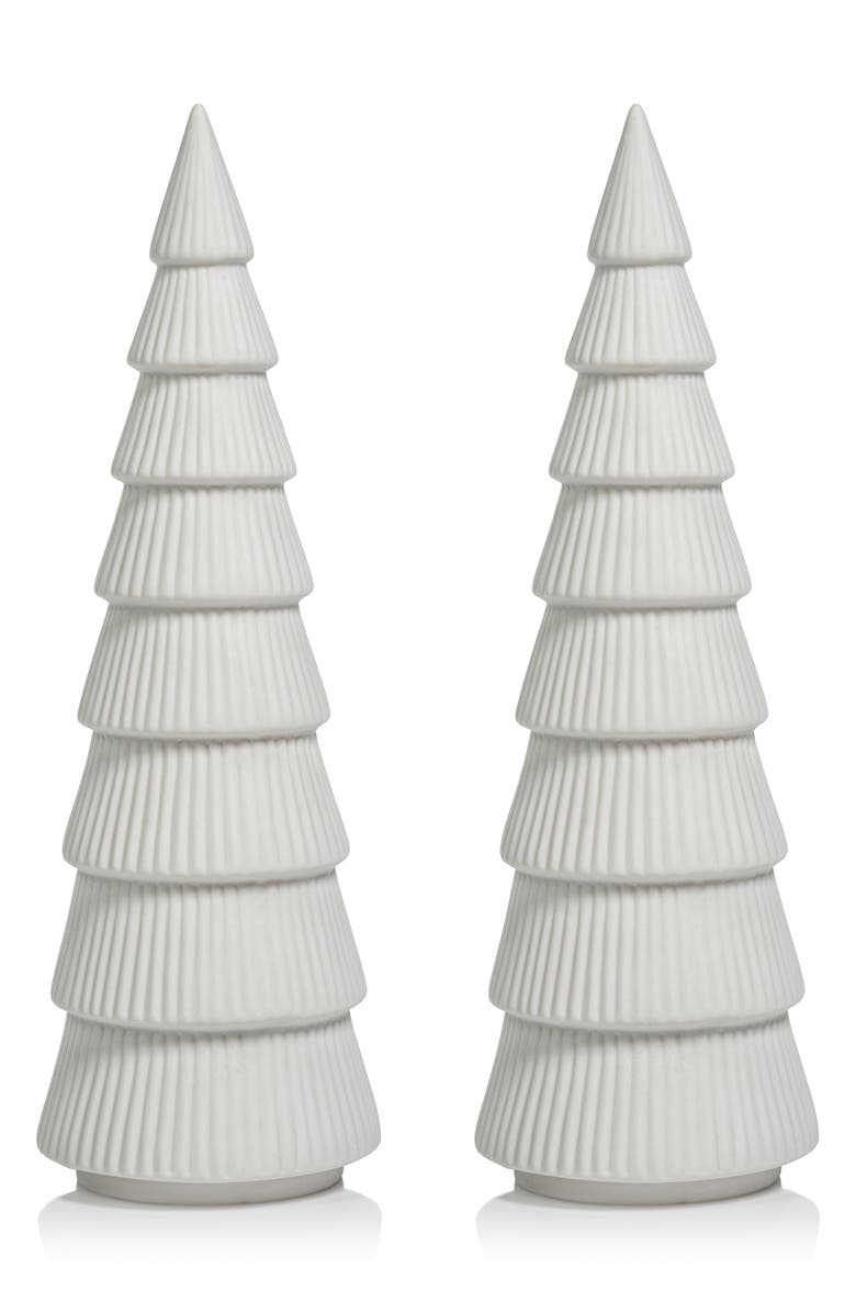 Zodax Matte Holiday Tree Sculpture, Set of 2, Main, color, 