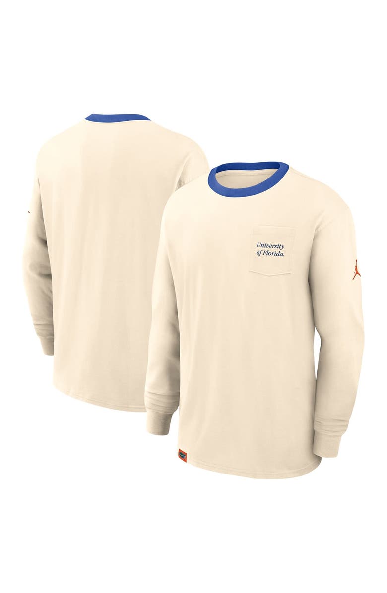Jordan Brand Men's Jordan Brand Natural Florida Gators Athletic Prep Max90 Pocket Logo Long Sleeve T-Shirt, Alternate, color, Natural