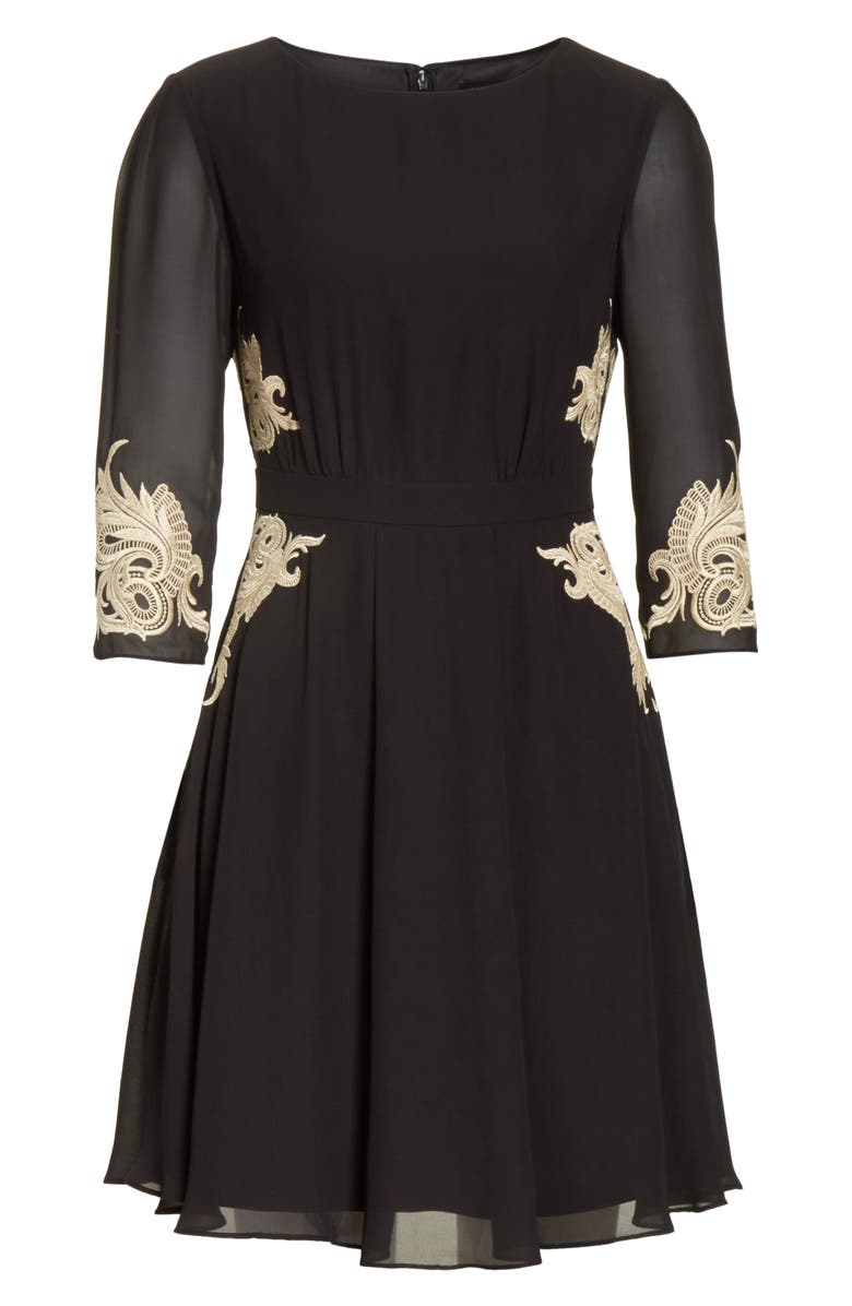 Ted Baker London Gaenor Embroidered Fit & Flare Dress, Alternate, color,