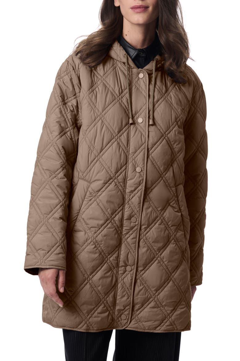 Hooded Quilted Liner Jacket, Alternate, color, DUSTY TAUPE