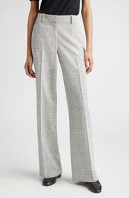Lafayette 148 New York Sullivan Glen Plaid Wool Blend Bouclé Wide Leg Pants