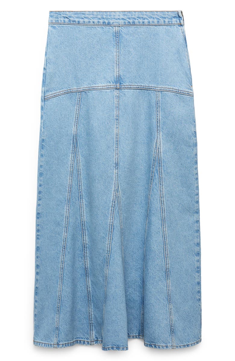 MANGO Pieced Denim Maxi Skirt, Alternate, color, 