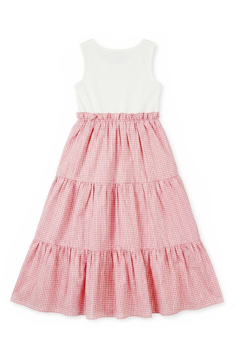 Kids' Mixed Media Rib & Seersucker Party Dress (Toddler, Little Kid & Big Kid)