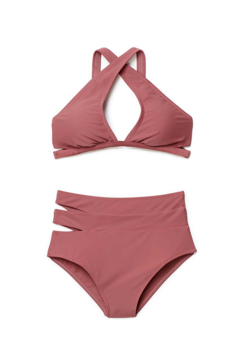 Adore Me Demi Swimwear Bra, Alternate, color, Dark Pink