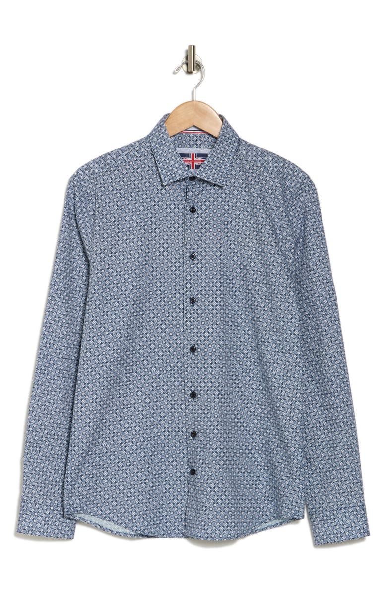 SOUL OF LONDON Stretch Cotton Button Up Shirt, Alternate, color,