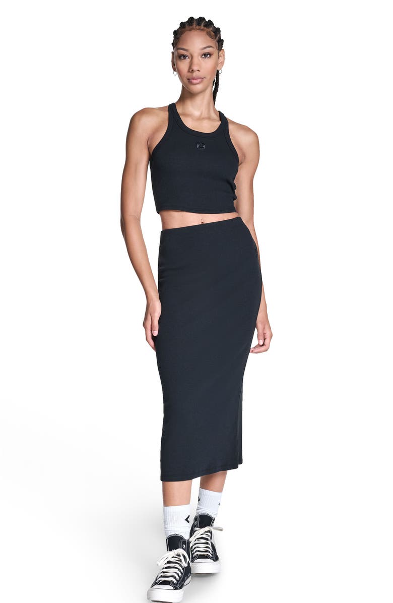 Converse Box Star Midi Skirt, Alternate, color, Converse Black