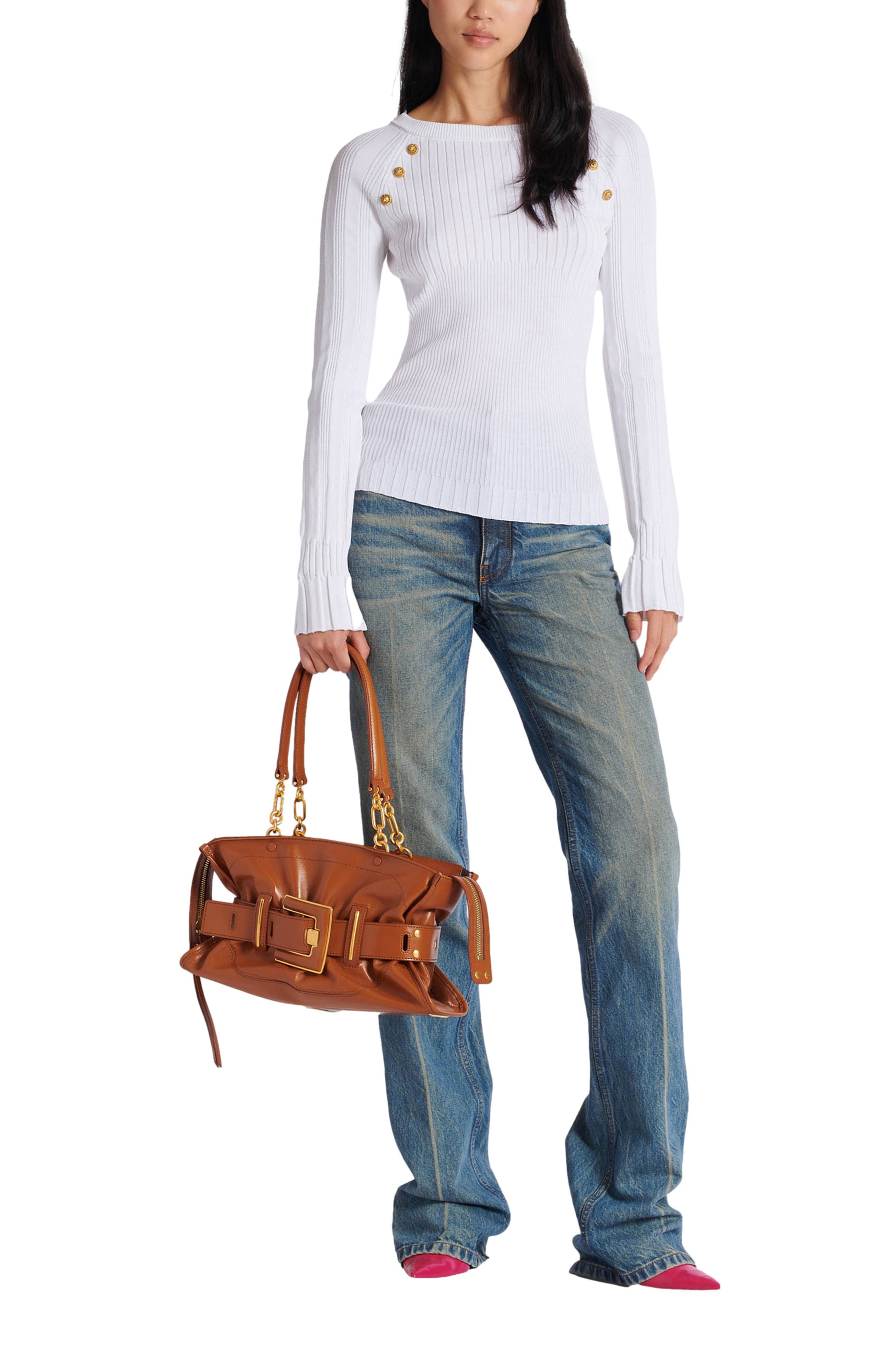 Calfskin leather Anthem bag, Alternate, color, brown