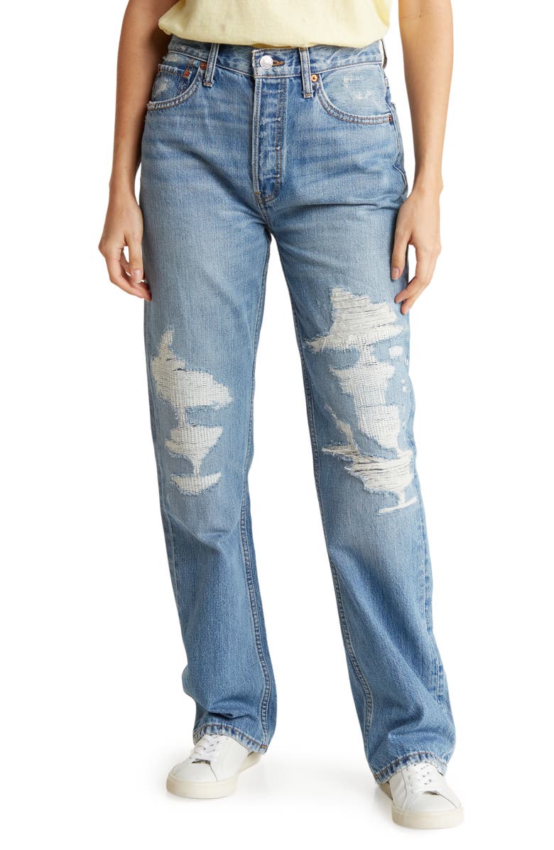 Re/Done '90s High Waist Loose Straight Leg Jeans, Main, color, 