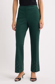 Anne Klein Embellished Ankle Flare Pants