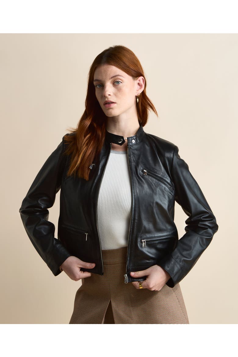 Blair Leather Jacket, Alternate, color, Black