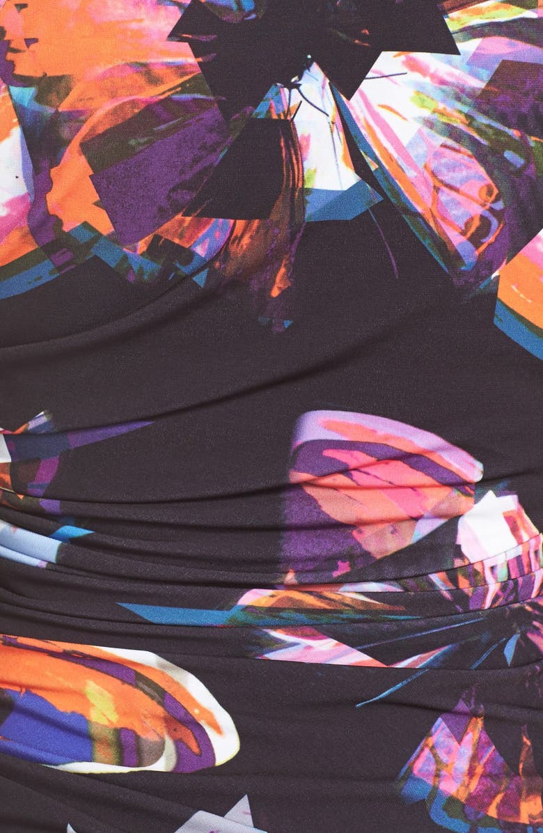 Tahari Butterfly Print Jersey Sheath Dress, Alternate, color, 