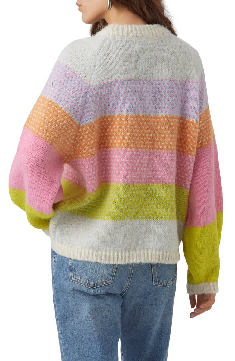 VERO MODA Cruz Rainbow Stripe Crewneck Sweater, Alternate, color, 