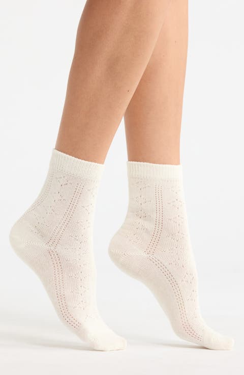 Bow Cotton Quarter Socks