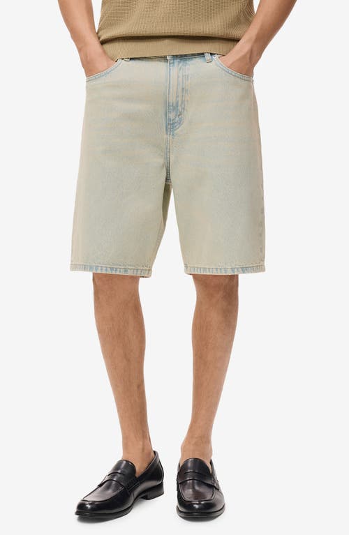 Mango Relaxed Fit Denim Bermuda Shorts In Neutral