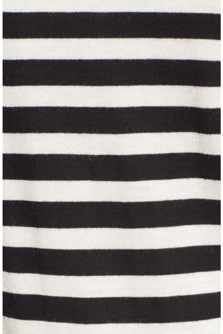 Stripe Crewneck Cashmere Sweater, Alternate, color, BLACK