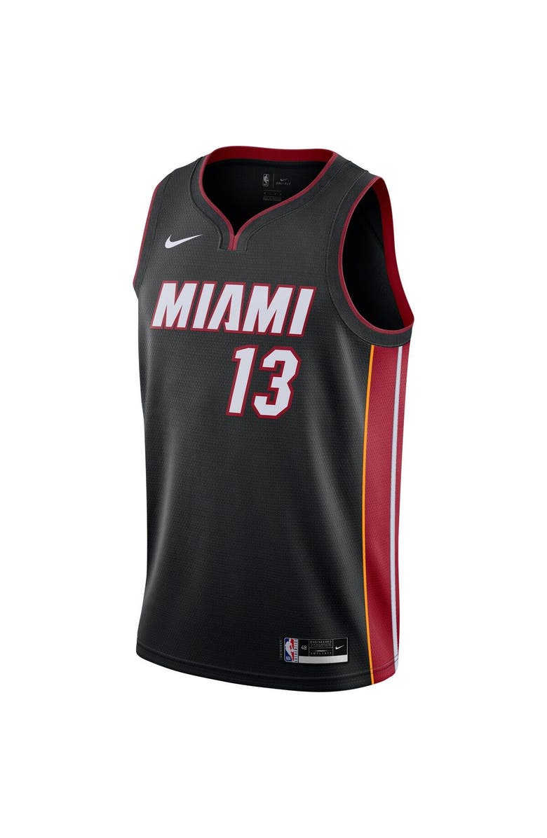 Nike Men's Nike Bam Adebayo Black Miami Heat 2020/21 Swingman Jersey - Icon Edition, Alternate, color,