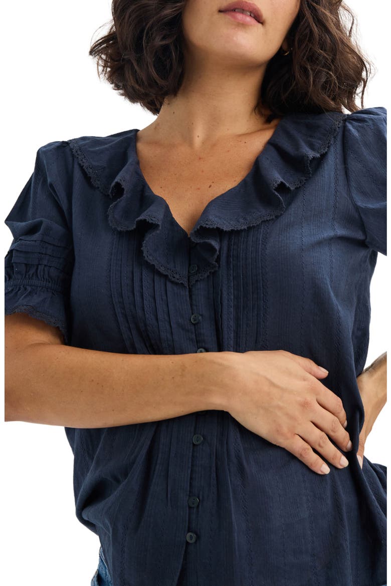 The Lou Lou Nursing Blouse, Alternate, color, Navy