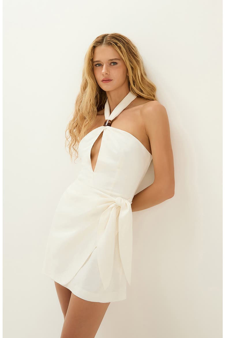 Luna Halter Cover-Up Dress, Alternate, color, OFF WHITE