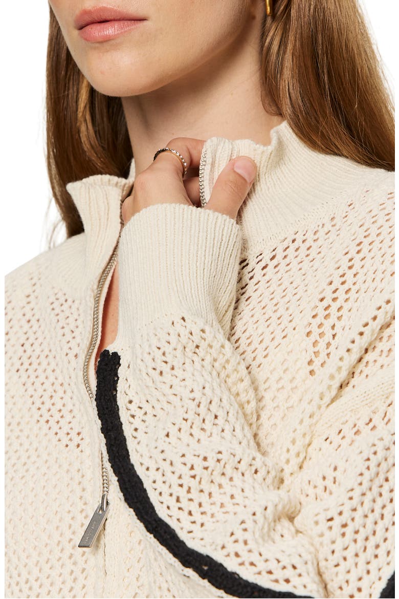 Open Stitch Track Jacket, Alternate, color, COLLAGEN WHITE/ BLACK