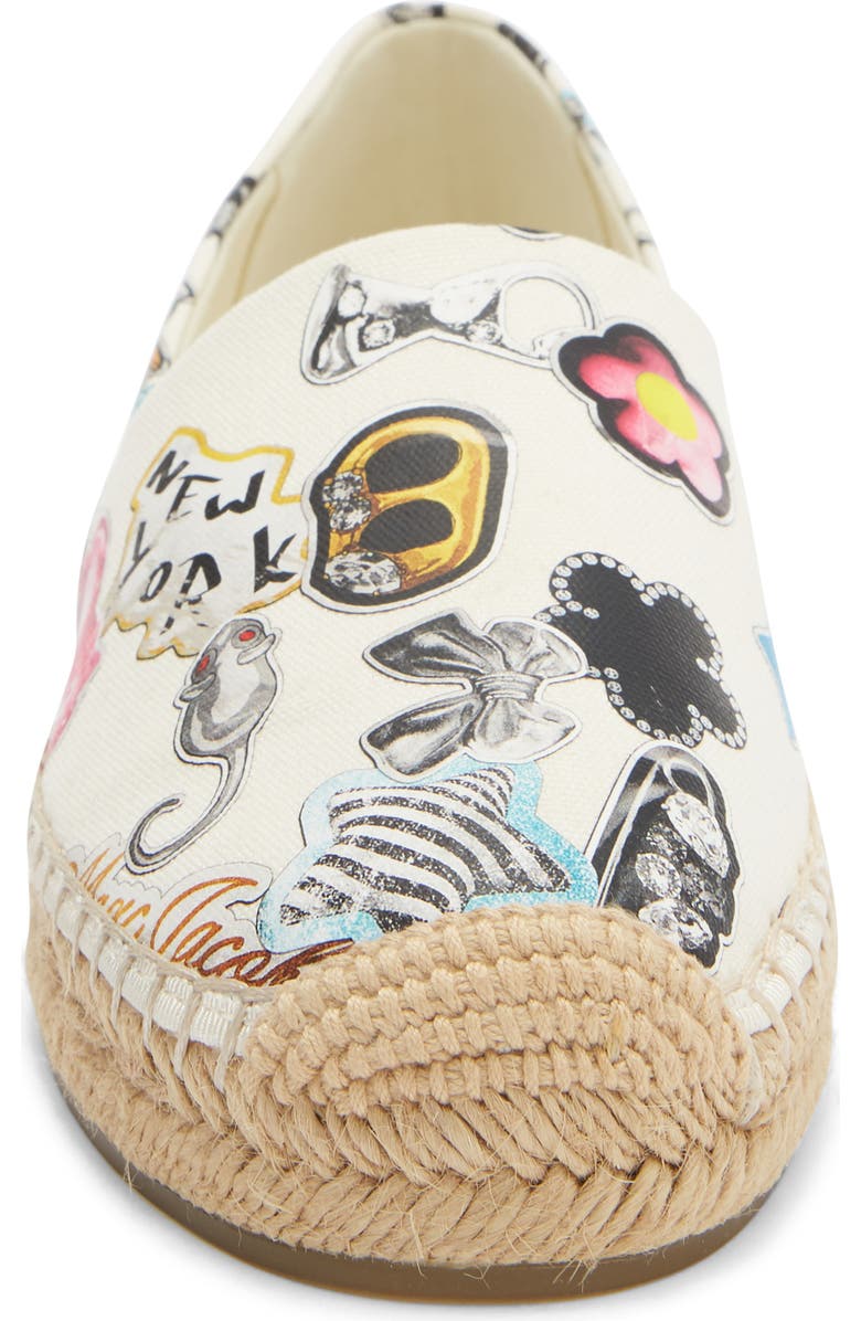 Marc Jacobs The Sticker Print Espadrille Flat, Alternate, color, White Multi