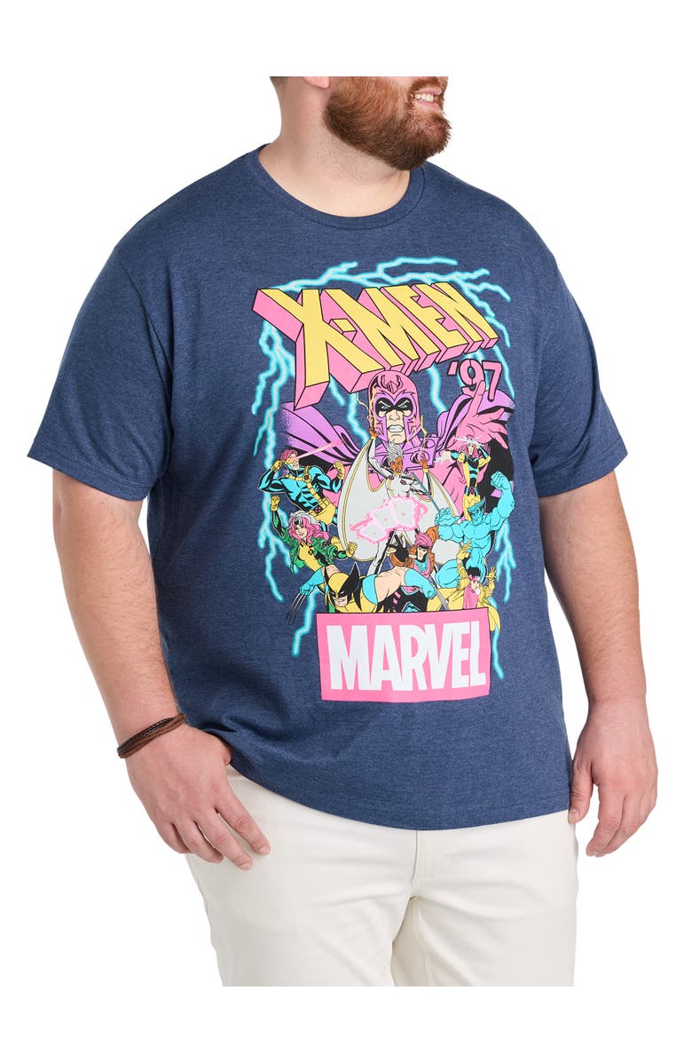 True Nation by DXL Big & Tall XMen 97 Graphic Tee, Main, color, Navy Heather