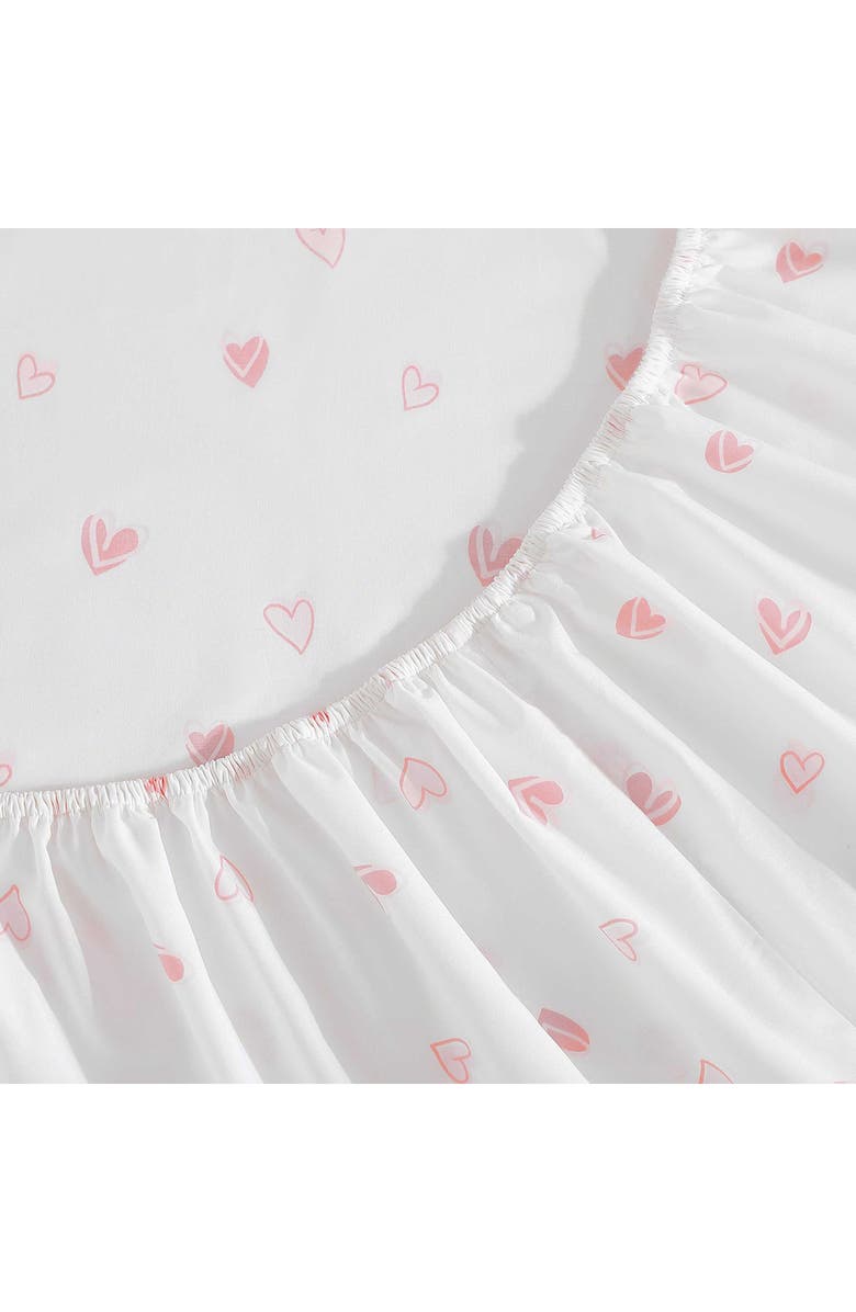 POPPY AND FRITZ Sweet Heart 200 Thread Count Cotton Percale Sheet Set, Alternate, color, Pink