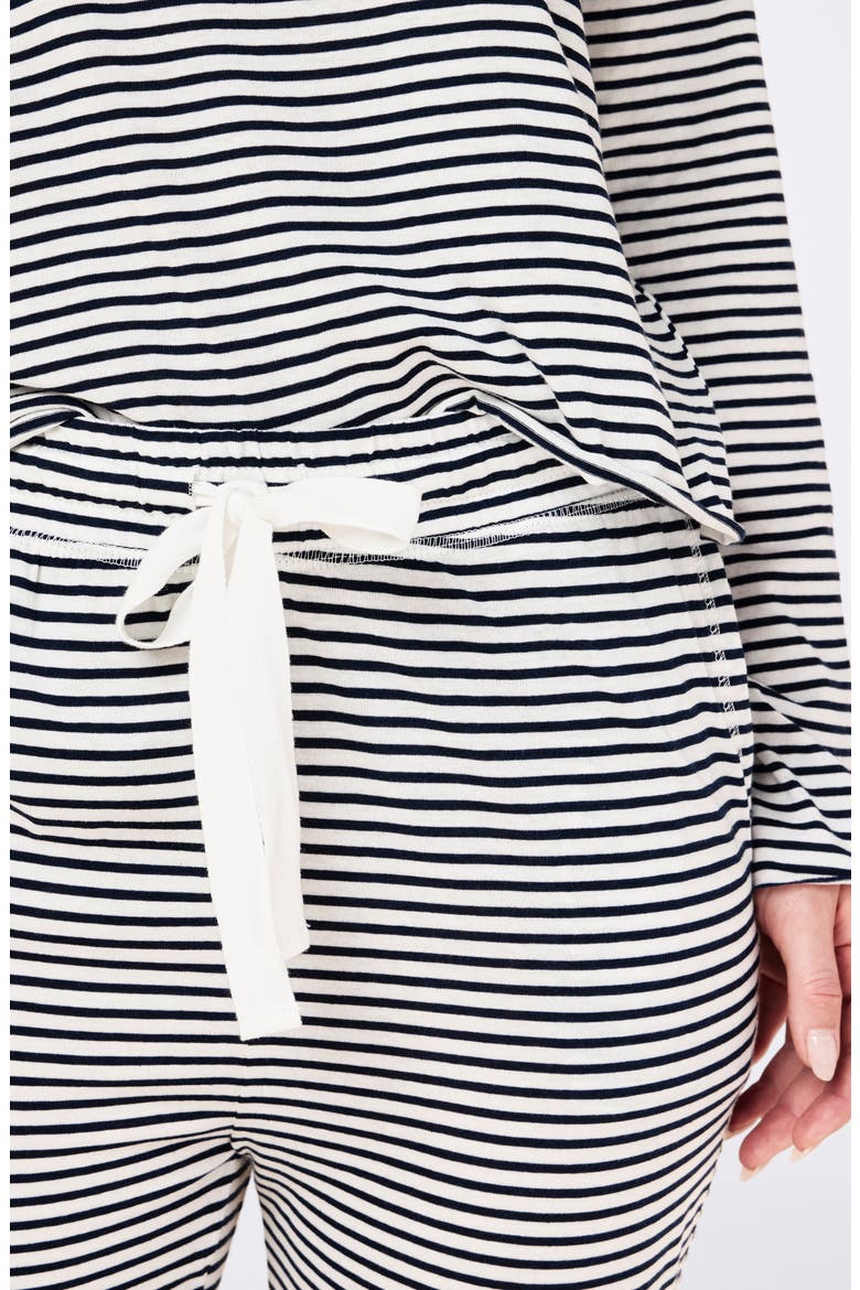 Jada Stripe Organic Cotton Pajamas, Alternate, color, NAVY / WHITE STRIPE