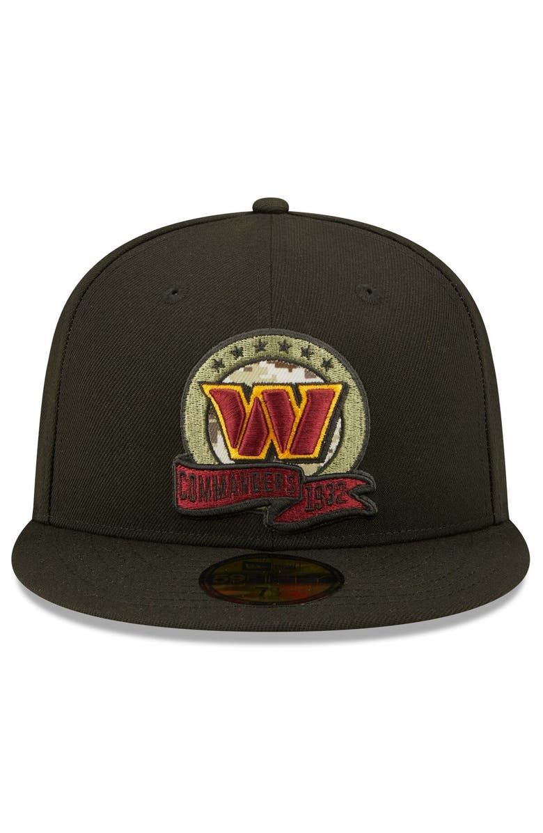 New Era Men's New Era Black Washington Commanders 2022 Salute To Service 59FIFTY Fitted Hat, Alternate, color,