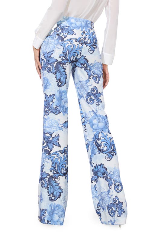 Alice And Olivia Alice And Oliva Teeny Printed Bootcut Pants In Scroll Symphony