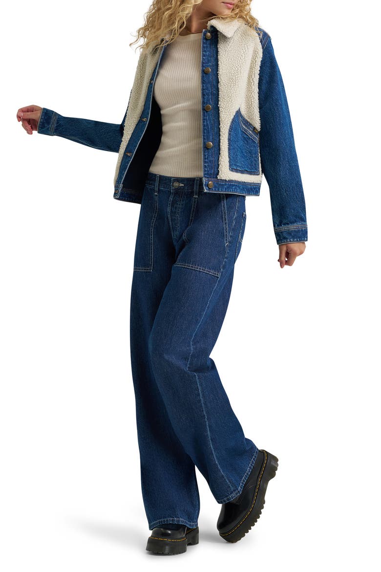 Mixed Media Denim Jacket, Alternate, color, TALK TO ME