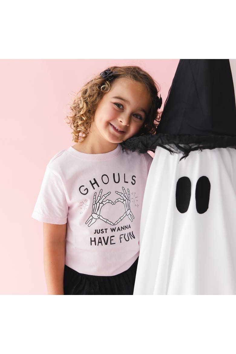 Ghouls Just Wanna Have Fun Halloween Short Sleeve T-Shirt, Alternate, color, Ballet Pink