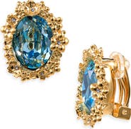 Oscar de la Renta Oval Medallion Stud Earrings