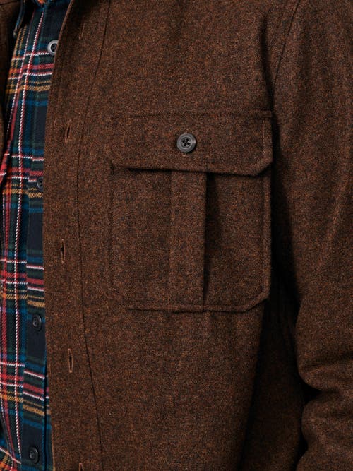 Aubin Lysaghts Wool Overshirt In Brown