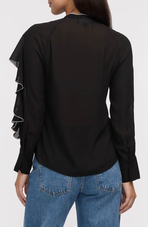 Nvlt Contrast Ruffle Button-up Shirt In Multi