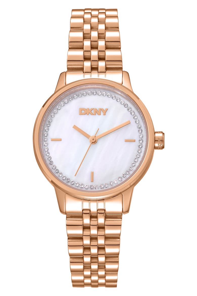 L 086 Bracelet Watch, Main, color, WHITE ROSE GOLD