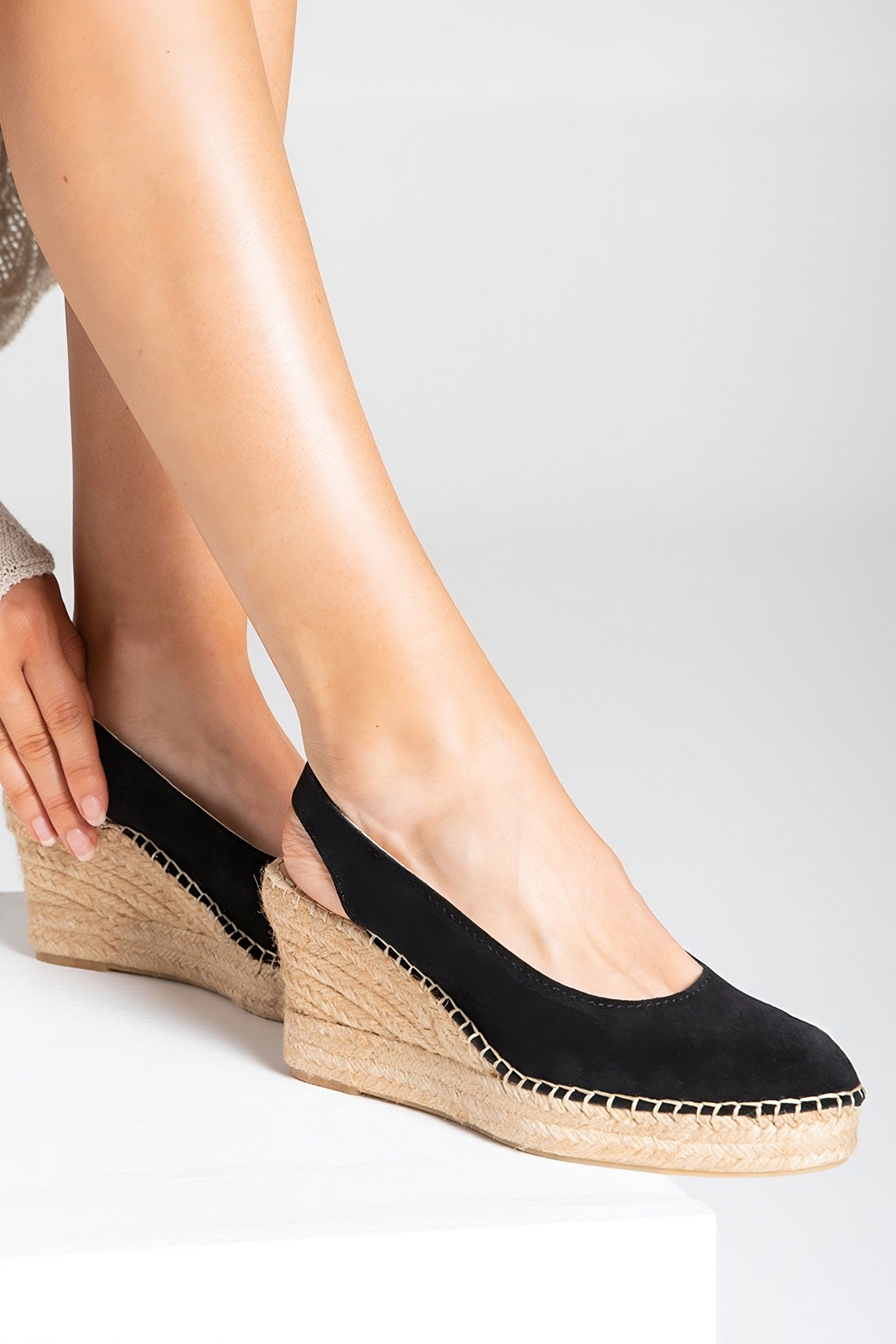 Menina Step Senorita Suede Wedge Espadrille, Alternate, color, Black