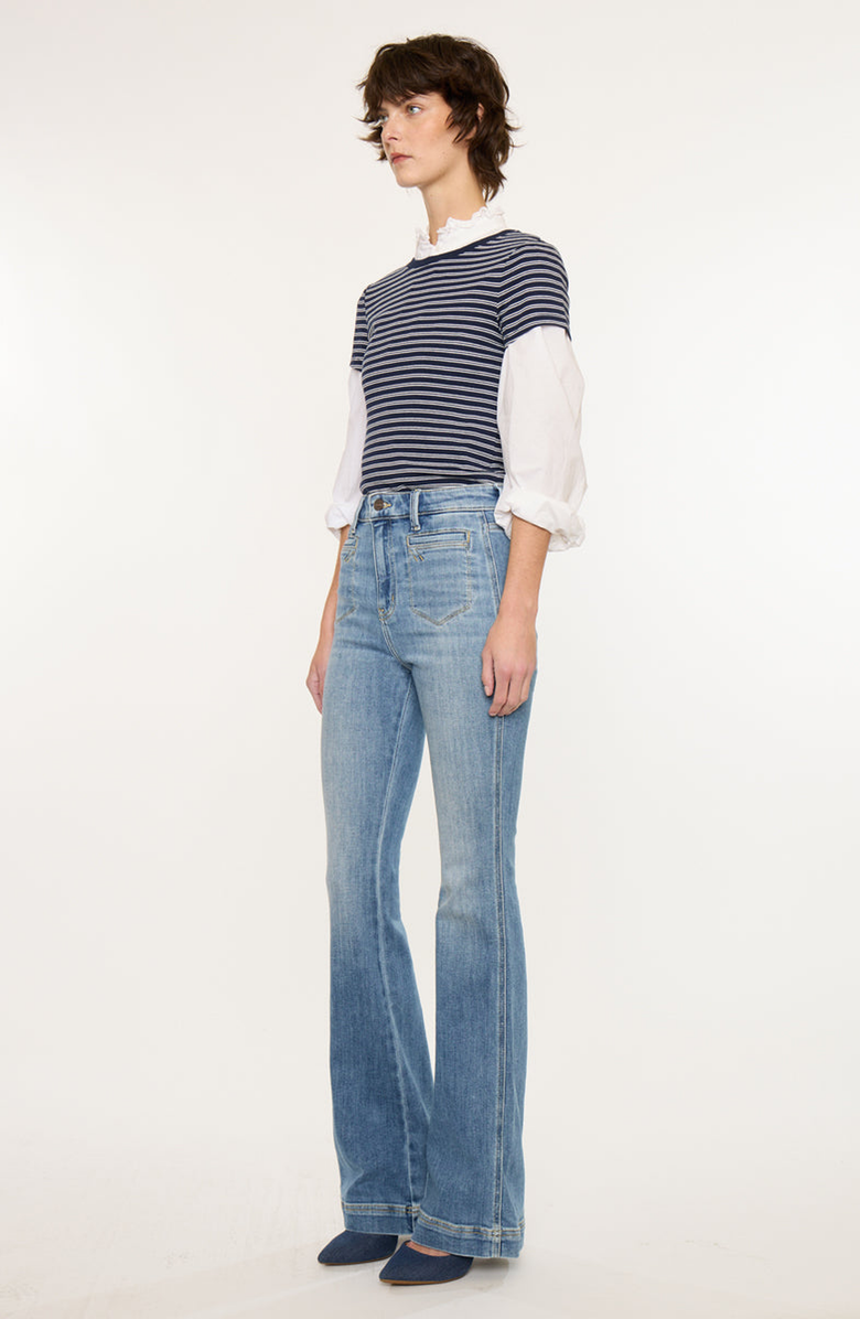 KanCan Rachel High Rise Flare Jeans, Alternate, color, Medium Wash