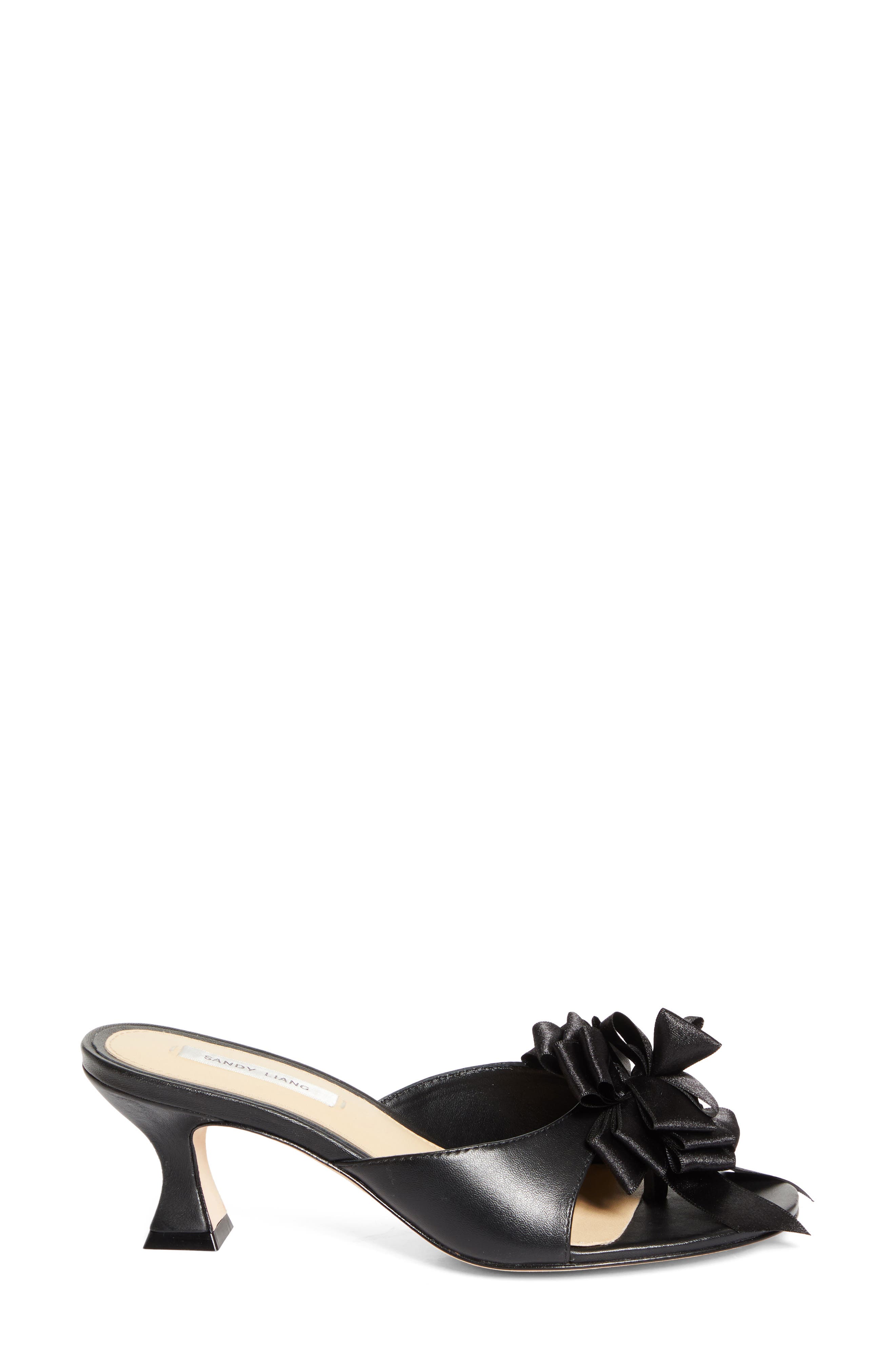 Sandy Liang Celebration Slide Sandal, Alternate, color, Black