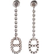 Pre-Owned Hermes Chaine d'Ancre Alea II Dangle Earrings Sterling Silver