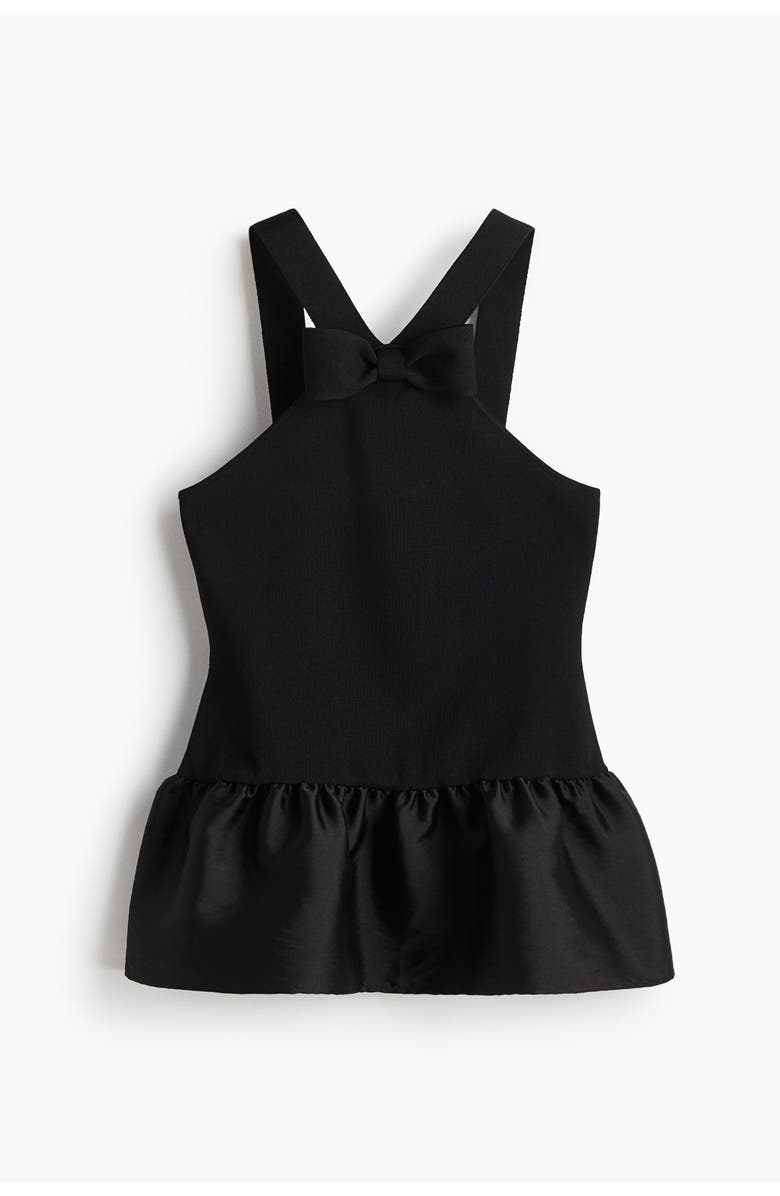 H&M Bow-detail Top, Main, color, Black