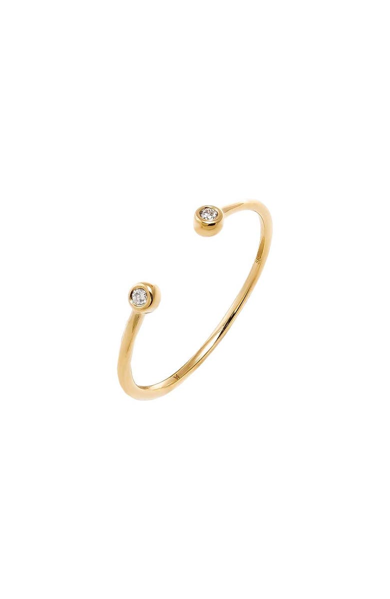 BY ADINA EDEN Diamond Double Bezel Open Ring 14K, Main, color, 