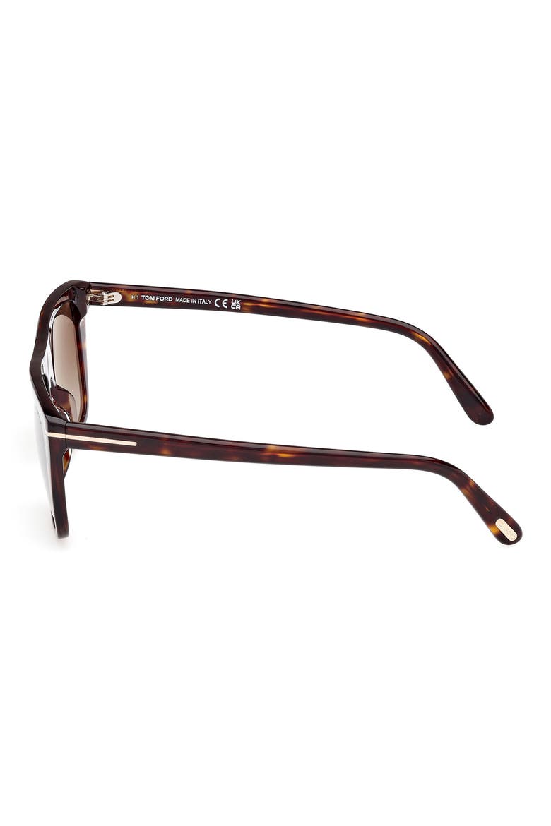 56mm Rectangular Sunglasses, Alternate, color, DARK HAVANA / GRADIENT SMOKE