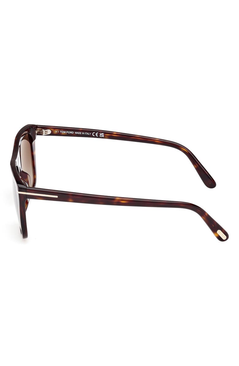 TOM FORD 56mm Rectangular Sunglasses, Alternate, color, Dark Havana / Gradient Smoke