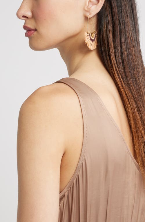 Nordstrom Raffia Fan Crescent Threader Earrings In Neutral