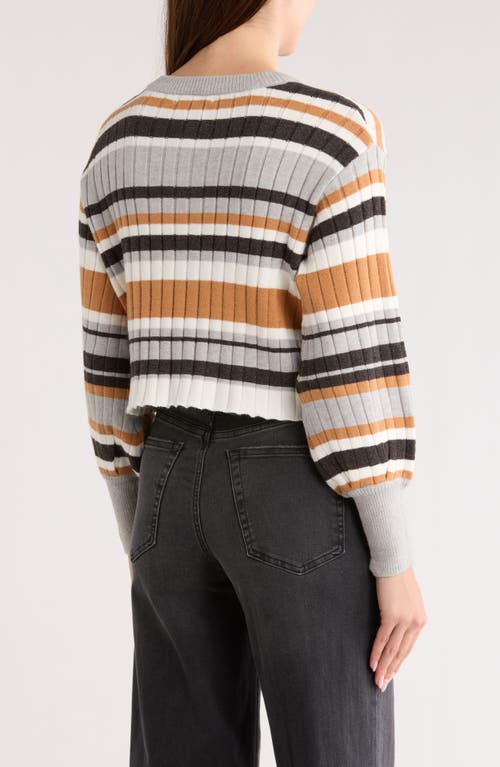 Vigoss Mossy Stripe Crewneck Sweater In Multi